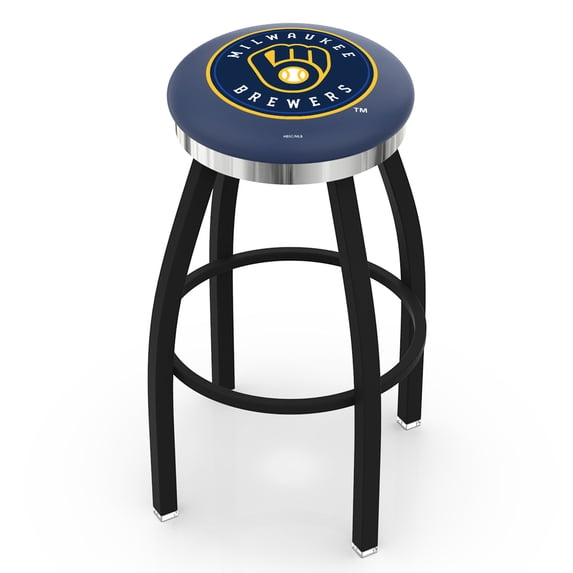 Milwaukee Brewers 36" Swivel Counter Stool with Chrome Accent