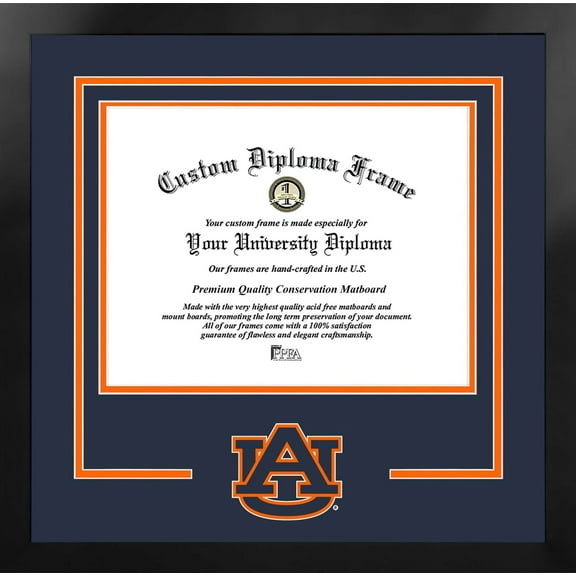 Auburn University Tigers 17w x 13h Spirit Diploma Manhattan Black Frame with Bonus Campus Images Lithograph (value savings $59)