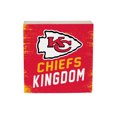 thumbnail image 1 of Kansas City Chiefs 6" Square Fan Chant Wood Block Shelf Sign, 1 of 3