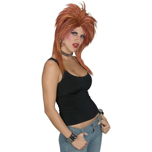 Auburn and Brown Rocker Wig Adult Halloween Accessory
