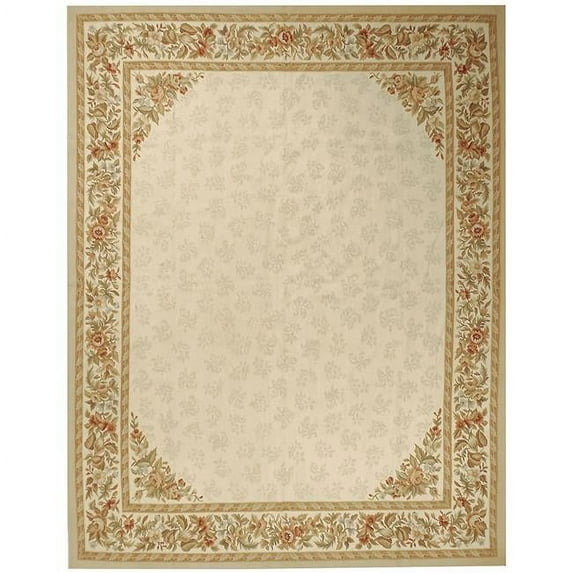 Aubusson Rennes Ivory & Ivory Area Rug - 2.06 x 8 ft.