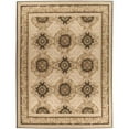 thumbnail image 1 of Aubusson Weave 973256 3 x 5 ft. Gueret Flat Woven Area Rug, Ivory & Brown, 1 of 1