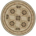 thumbnail image 1 of Aubusson Weave 973812 12 x 12 ft. Gueret Flat Woven Round Area Rug, Pink & Brown, 1 of 1