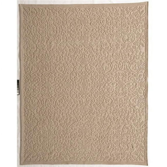 Aubusson with Cut Pile 973101 6 x 9 ft. Lattice Flat Woven Area Rug, Cream