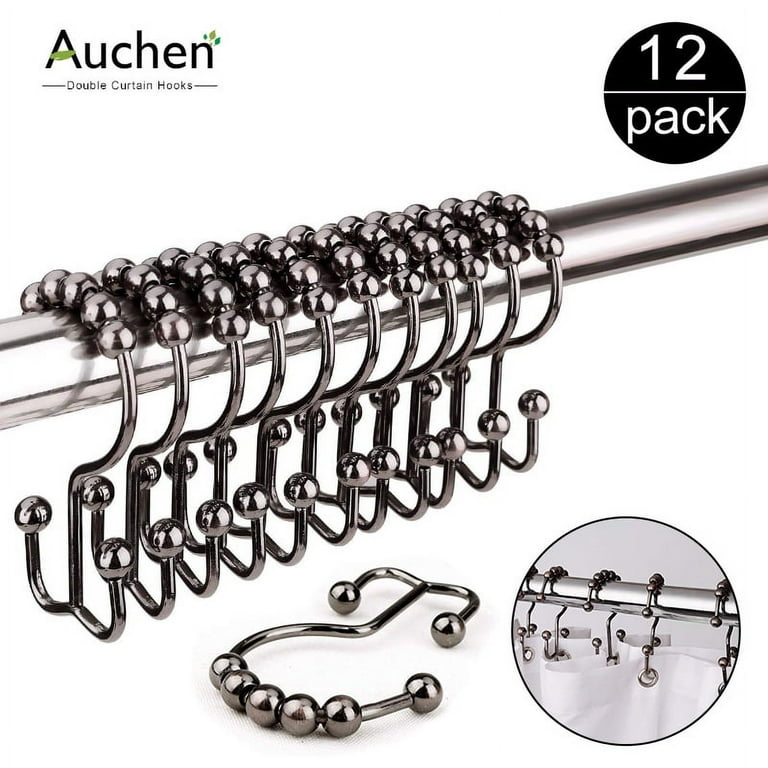 Auchen Bronze Stainless Steel Double Sided Shower Curtain Hooks 12 Count Com
