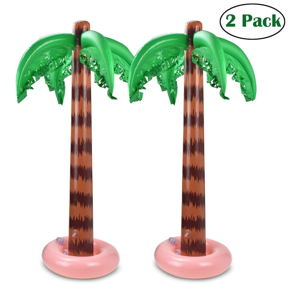 Auchen Inflatable Palm Tree Toy, 90 CM, Green, 2 Pack, Party Favors