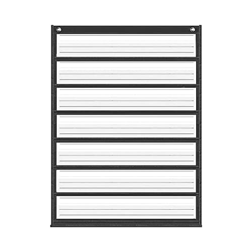 Auchq Pocket Chart,Standard Pocket Chart with 7+1 Pockets,14