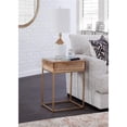 thumbnail image 1 of Auckland 25-Inch Tall Solid Wood and Metal Natural End Table, 1 of 10