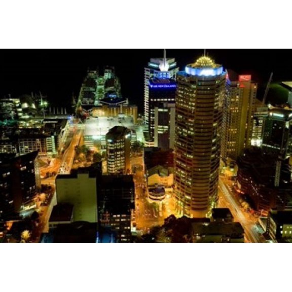 Auckland CBD Viewed from Skytower Auckland North Island New Zealand Canvas Art - David Wall DanitaDelimont (24 x 15)