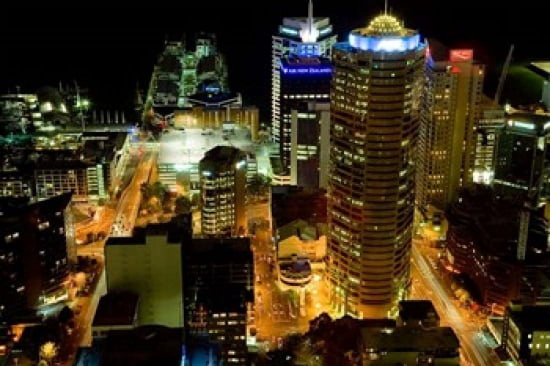Auckland CBD Viewed from Skytower Auckland North Island New Zealand Canvas Art - David Wall DanitaDelimont (35 x 24)
