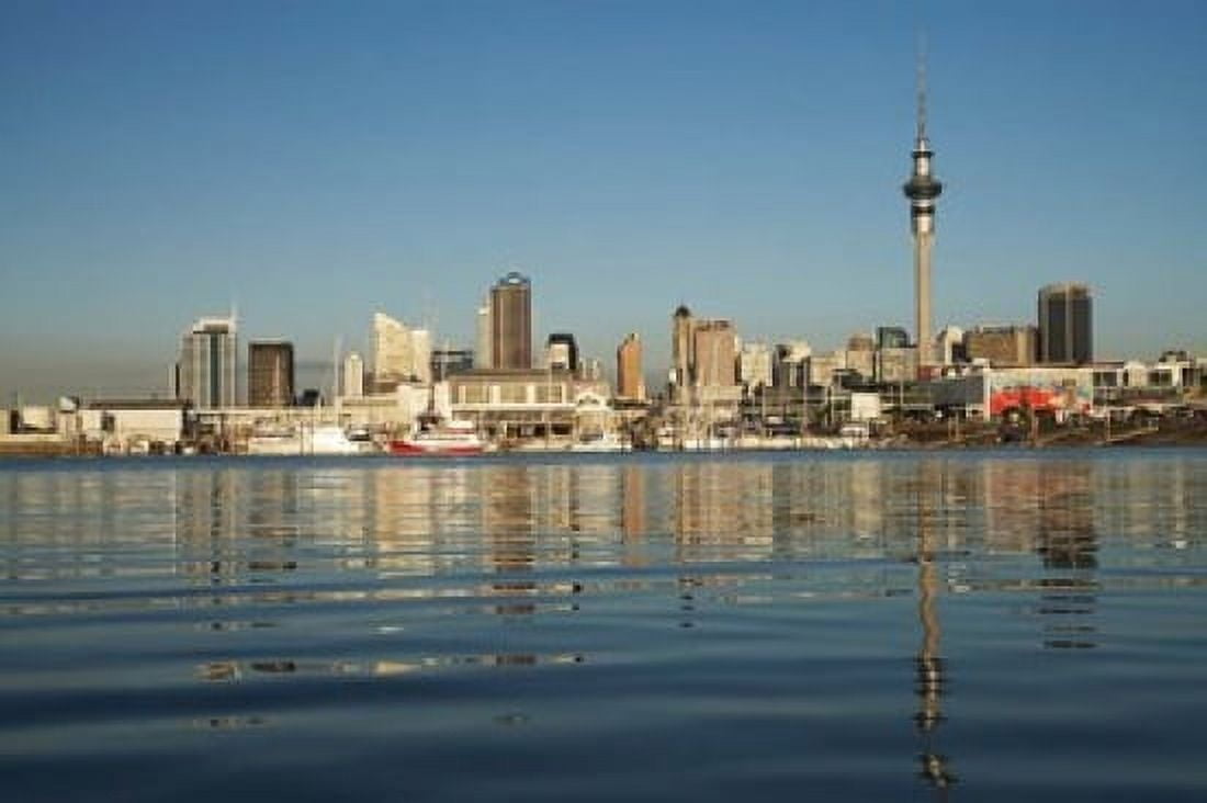 Auckland CBD skyline North Island New Zealand Canvas Art - David Wall DanitaDelimont (34 x 23)