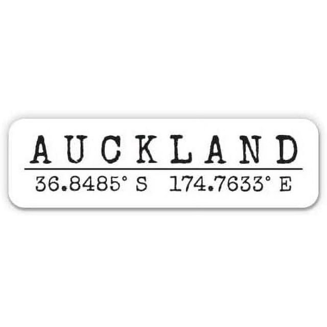 Auckland New Zealand City Coordinates Travel Luggage Vinyl Sticker Decal (7" Wide)
