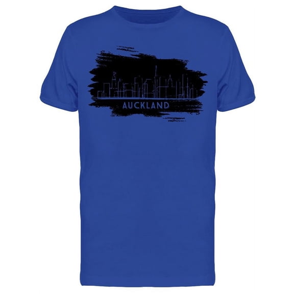 Auckland New Zealand Skyline Art T-Shirt Men -Image by Shutterstock, Male Large
