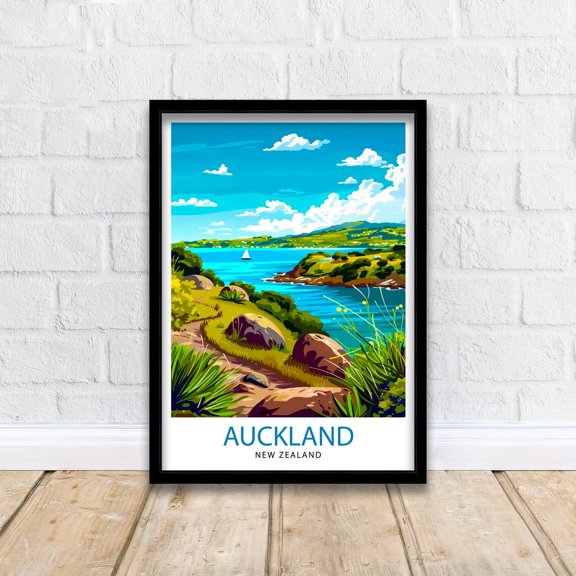Auckland New Zealand Travel Print Wall Decor Wall Art Auckland Wall Hanging Home Décor Auckland Gift Art Lovers New Zealand, Poster Only