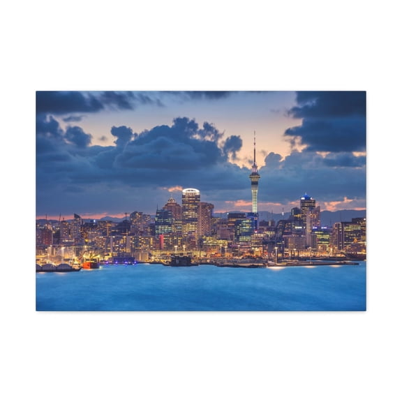 Auckland Night Skyline Canvas Artwork Breathtaking Stunning Cityscape for Home Decor Ready to Hang