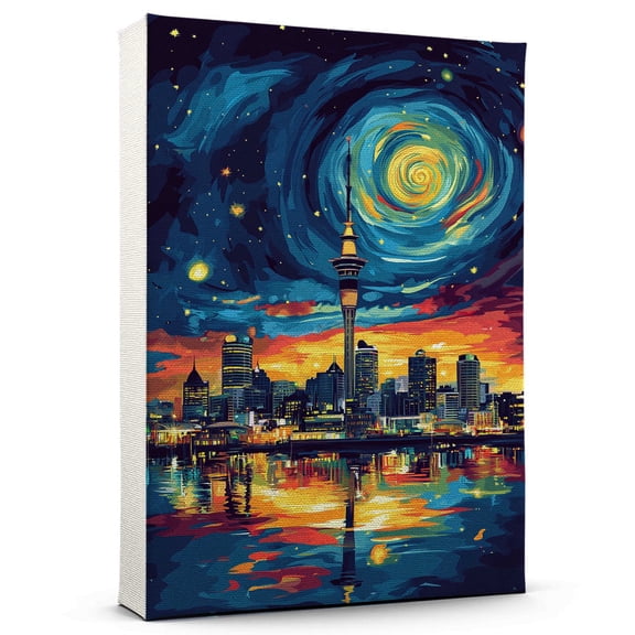 Auckland Travel Canvas Prints, New Zealand Starry Night Travel decor, Auckland Map Poster, New Zealand Travel Decor Artwork - 98AZ71