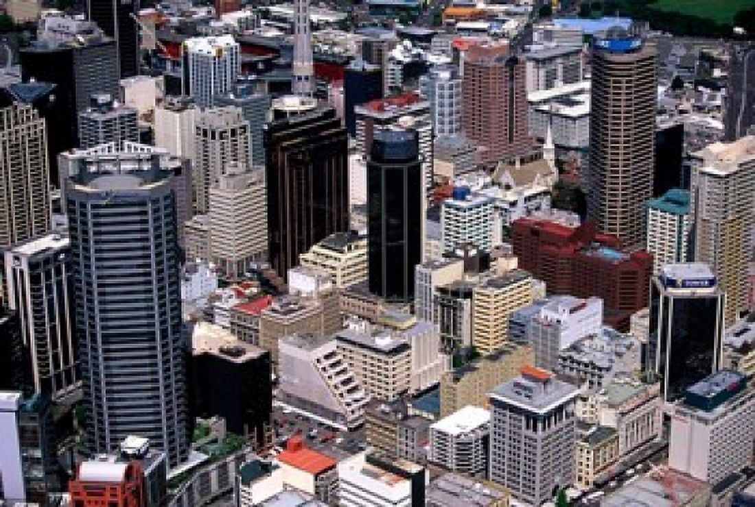 Auckland skyscapers New Zealand Canvas Art - David Wall DanitaDelimont (27 x 19)