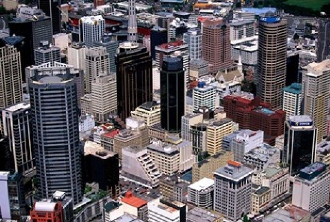 Auckland skyscapers New Zealand Canvas Art - David Wall DanitaDelimont (36 x 24)
