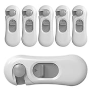 Auckpure 5pcs Child Proof Refrigerator Lock With 3M Adhesive,oven lock child safety Ideal for Refrigerators,Cabinets,Drawers,Wardrobes and Freezers White& Gray
