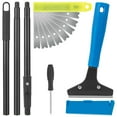 thumbnail image 1 of Auckpure Floor Scraper Heavy Duty, 4" Wide Razor Blade Scraper Tool with 45.7" Long Handle, 10PCS Extra Metal Blades, Scraper for Cleaning Glass Wall Gum Paint Tile Glue Linoleum Sturdy Durable, 1 of 5