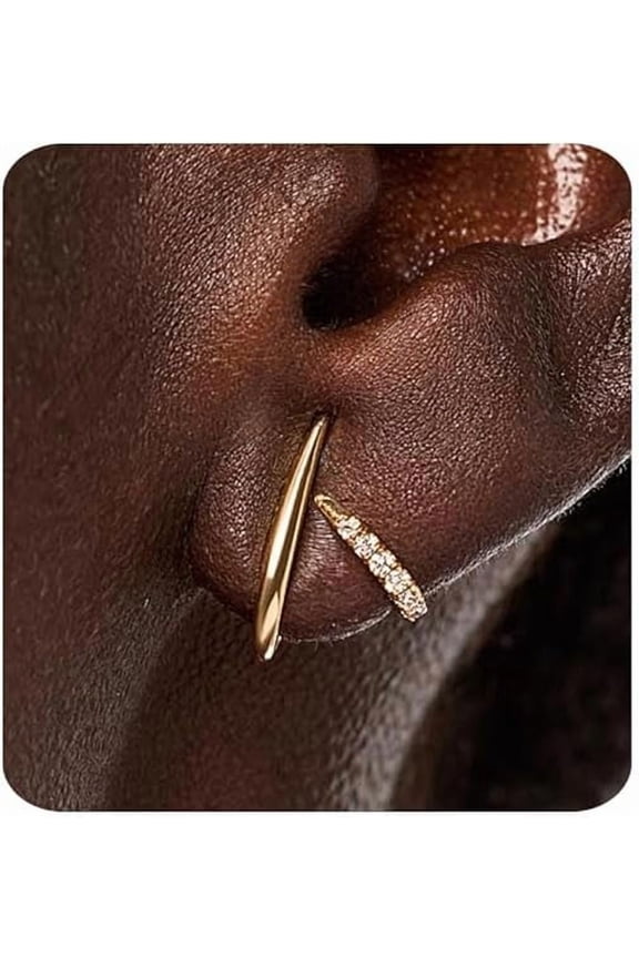 Gold Earrings for Women Trendy 14K Gold Plated Stud Earrings Dainty Minimalis Hypoallergenic CZ Earrings Jewelry Gifts for Her
