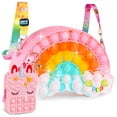 Aucma 2 Pack Purse for Girls Toys Gift Rainbow Cloud Pink Unicorn