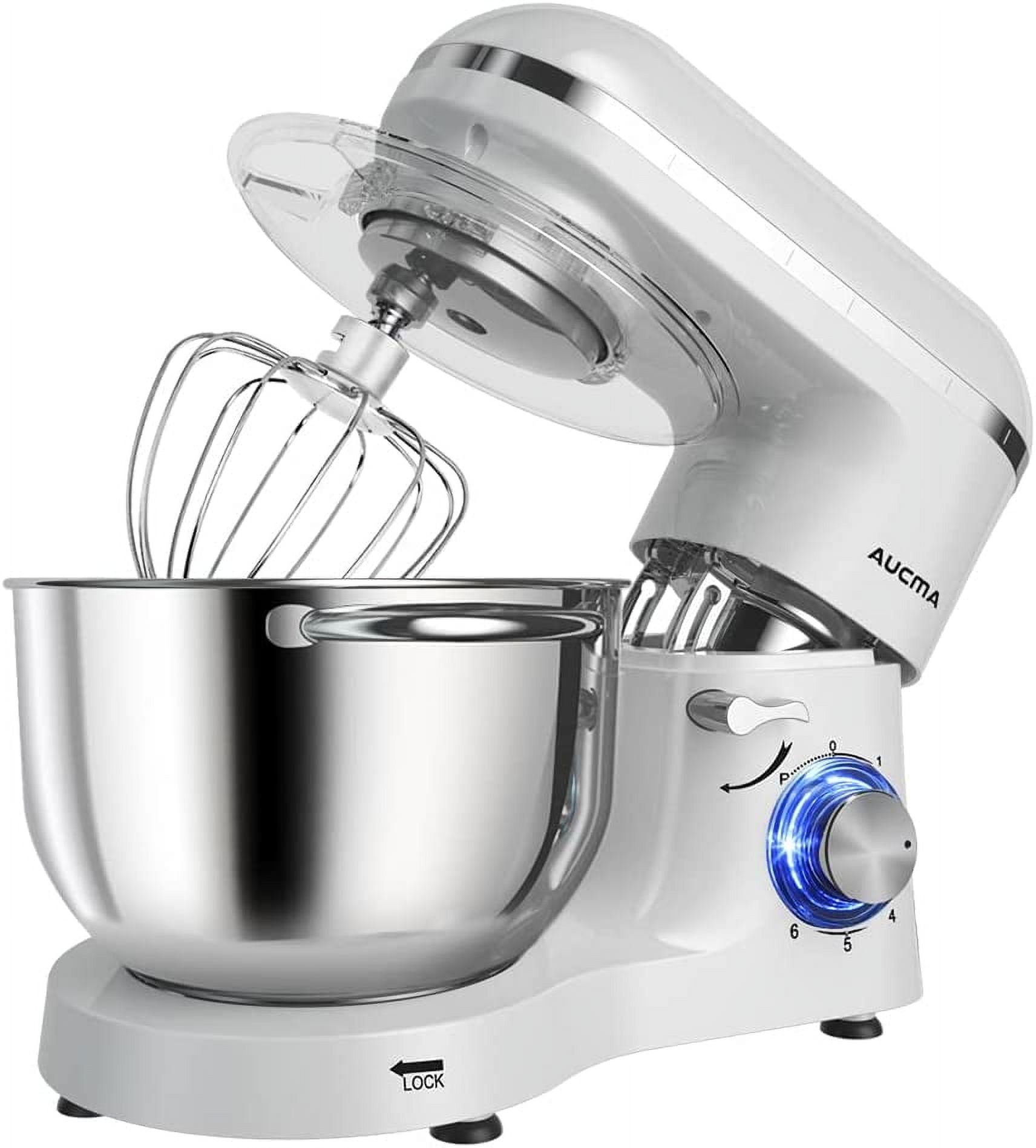 Aucma Stand Mixer 6.5QT 660W 6Speed TiltHead Food Mixer Kitchen