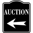 thumbnail image 1 of Auction Left Arrow BLACK SIGN Aluminum Composite Sign, 20"24", 1 of 1