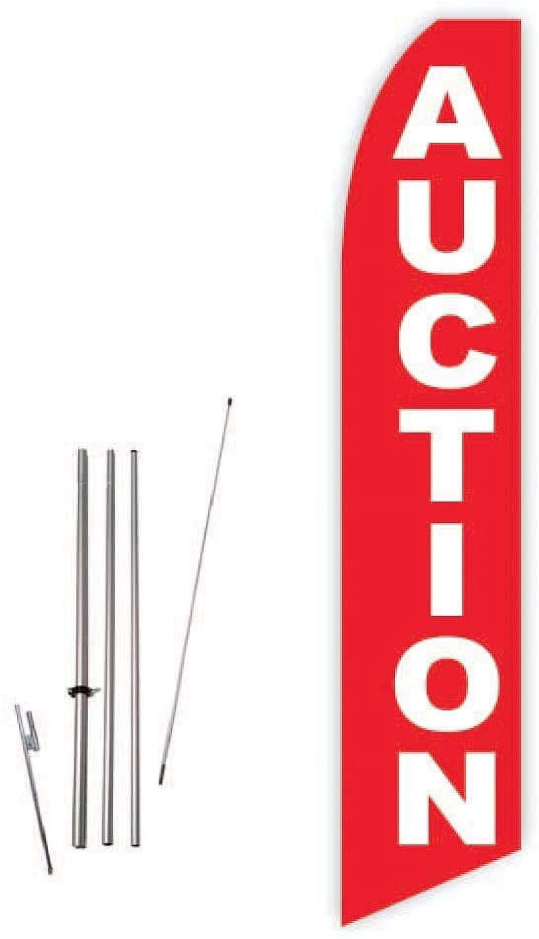 Auction Red Super Novo Feather Flag - Complete with 15ft Pole Set and ...