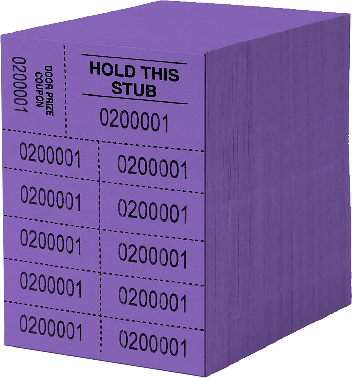 Auction Tickets - 500 Sheets - 10 Numbers per Sheet (Purple)