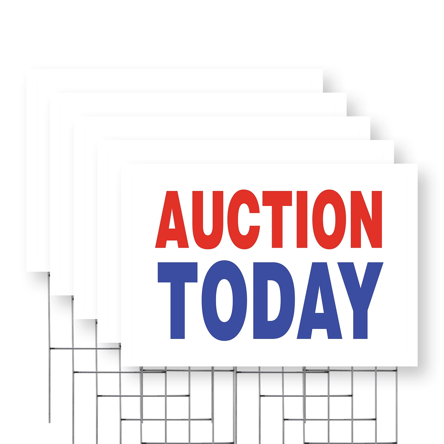 Auction Today Yard Sign 5 Pack of 24 Inch x 36 Inch Double Sided ...