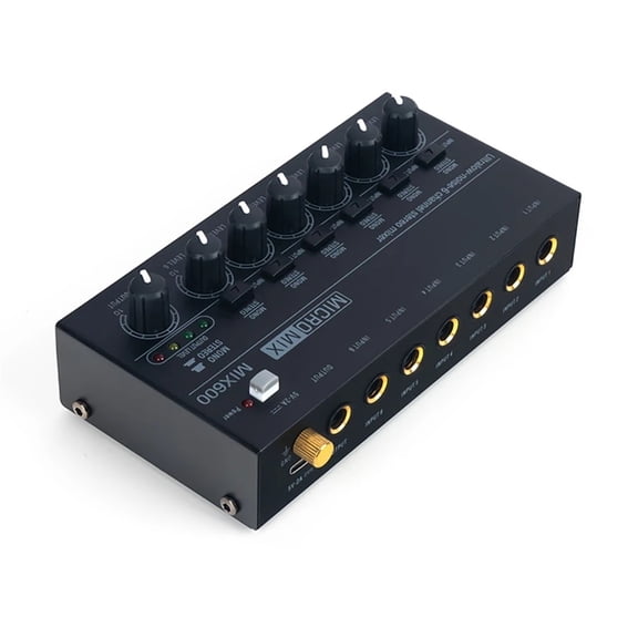 Aud**io Mixer 6 Channel Ultra-compact Low-noise Stereo Mini Sound Mixer For Home Studio Recording Live Outdoor Performance MIX600 ,Precision Control