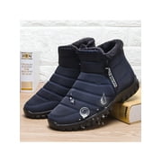 Audeban Mens Winter Snow Boots Side Zipper Anti-Slip Faux Fur Lined Boots Casual Outdoor Shoes Size 7-11