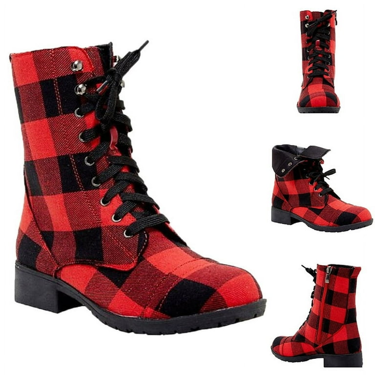 Audeban Women Lady Ankle Boots Red Block Heel Booties Walmart