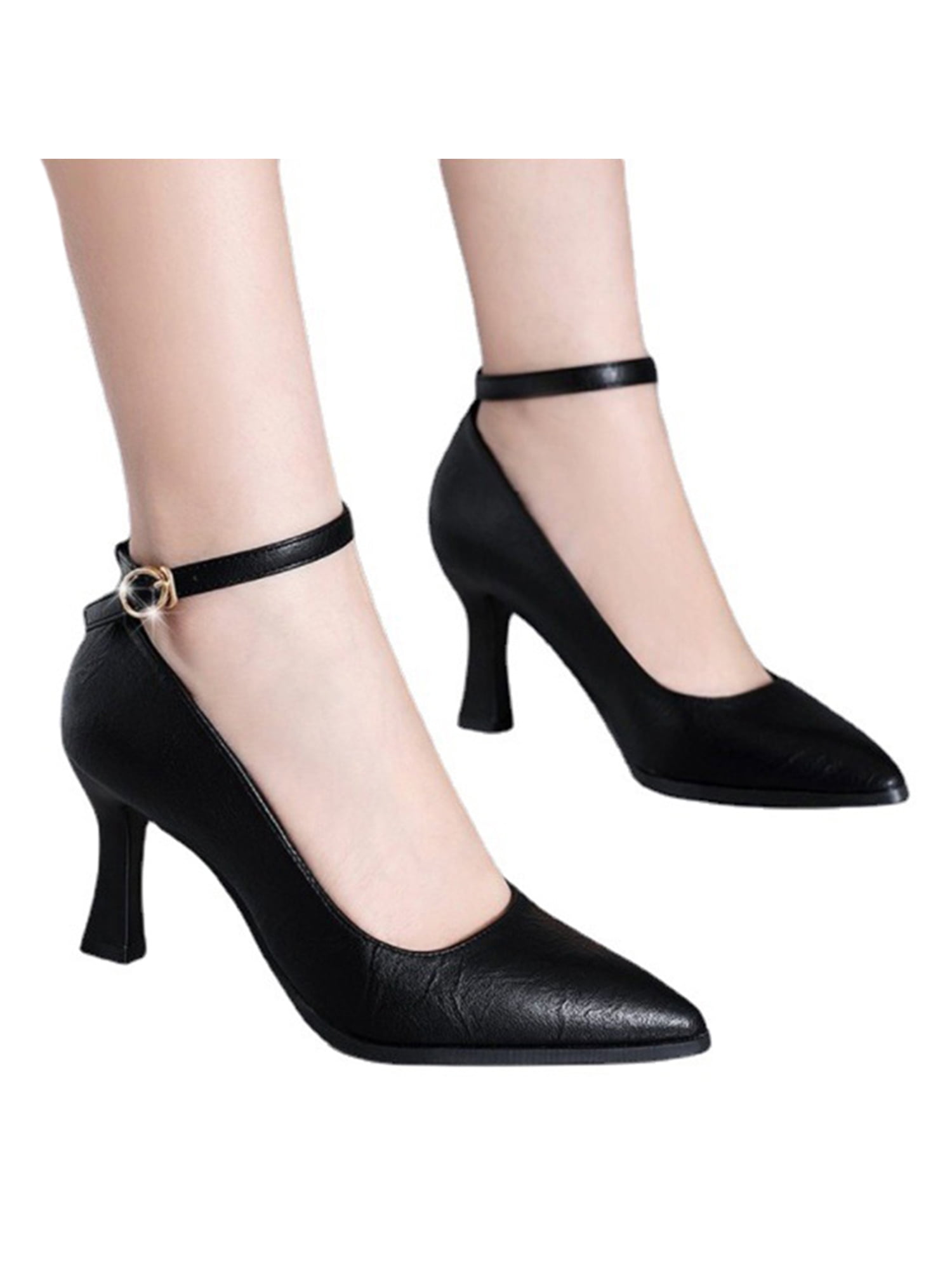 High Heels for Women Closed Toe Stillettos Heel Dress Shoes Black 10 -  Walmart.com