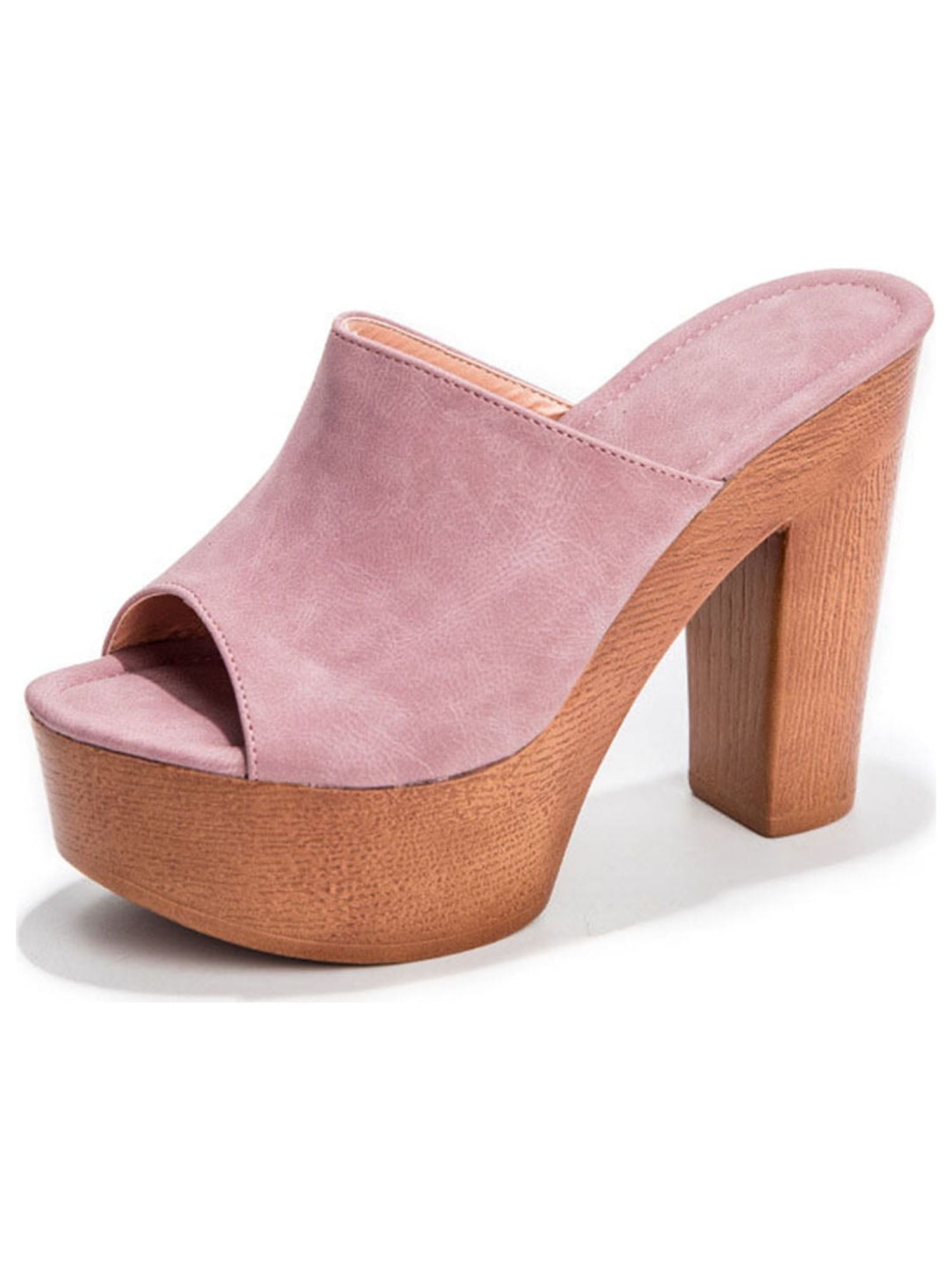 Thick hot sale heel mules