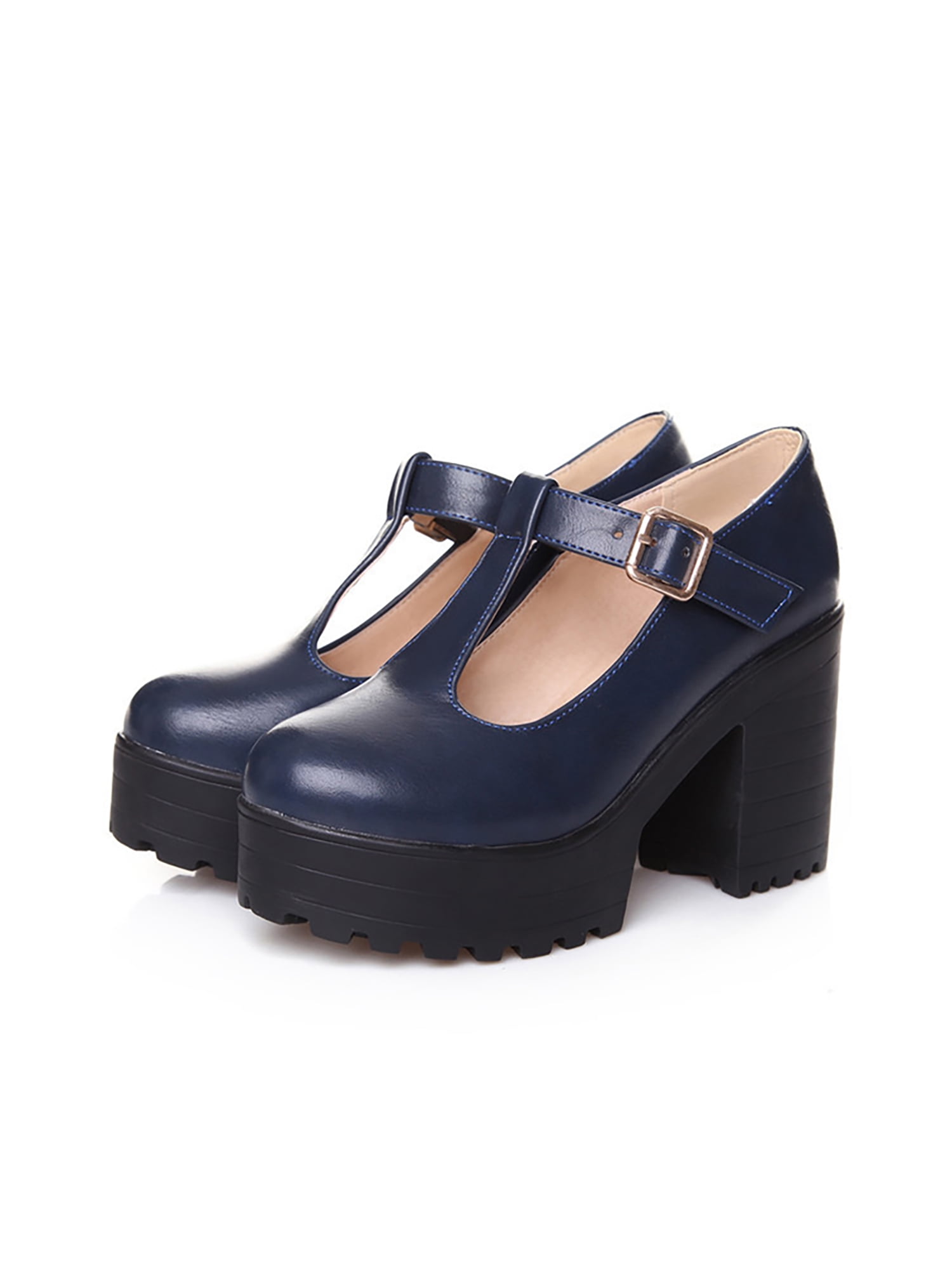 Kera Blue Platform Mary Jane Double Strap Pump - Lolita Doll Shoe