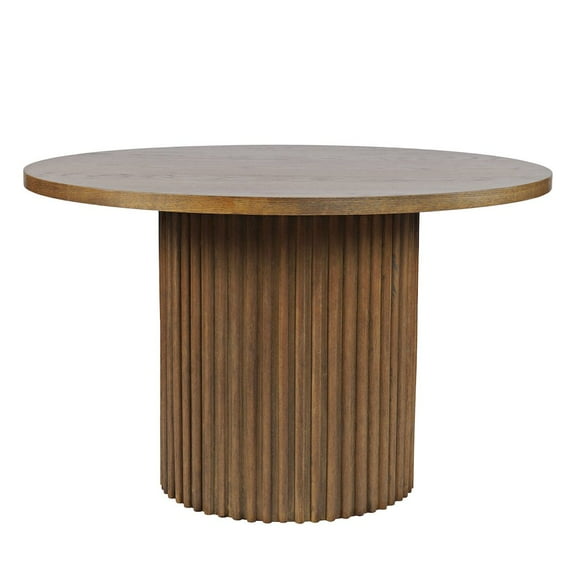 Auden 48" Round Mid-Century Modern Fluted Pedestal Base Dining Table