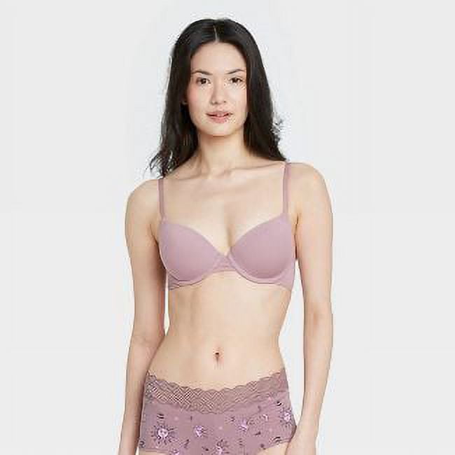 Auden ORCHID Everyday Cotton Demi Lightly Lined T-Shirt Bra, US