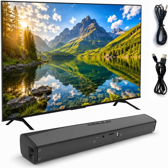 Audeon SoundLite Soundbar – 2-in-1 Detachable Surround Sound,Split into 2 Speakers for 360°Surround , 3 EQ Modes for Movies/Music/Games , Dialogue Boost , BT 5.3 , HDMI ARC