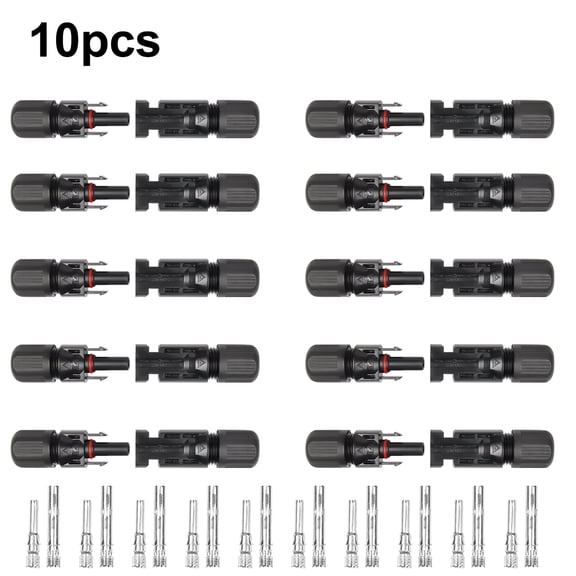 Audessy 10pcs Solar Connectors, IP67 Waterproof Solar Panel Connectors 1500V 30A Male Female Solar Wire Adapter Connector