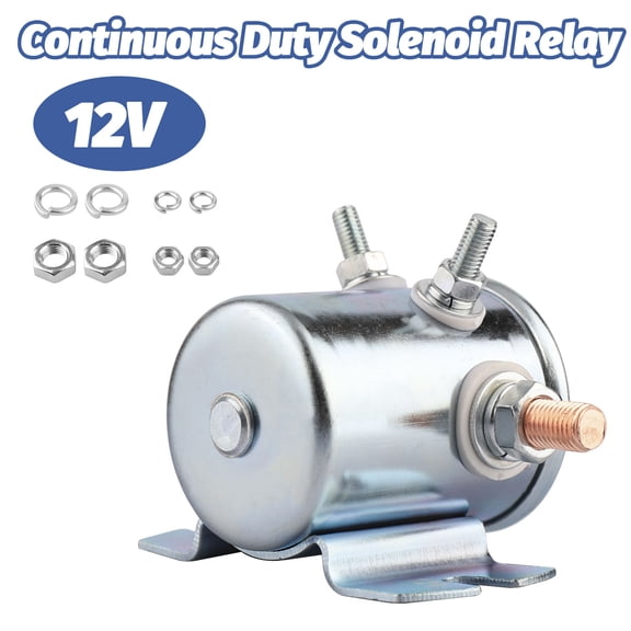 Audessy 12V DC Continuous Duty Solenoid Relay Fit For Golf Carts Winch Marine in Rush Nickel Plating