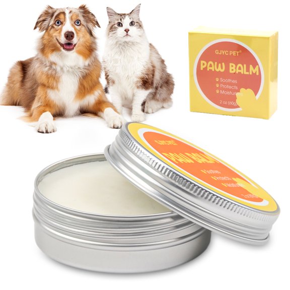 Audessy 2 oz (60g) Dog Paw Balm, Natural Pets Dogs Cats Moisturizing Cream for Paws, Snout & Elbows, Heals Dry, Cracked Skin