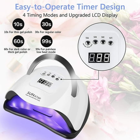Audessy 220W LED Nail Lamp SUN X7 57LED Auto-Sensor UV Manicure Dryer Gel Polish Lamp