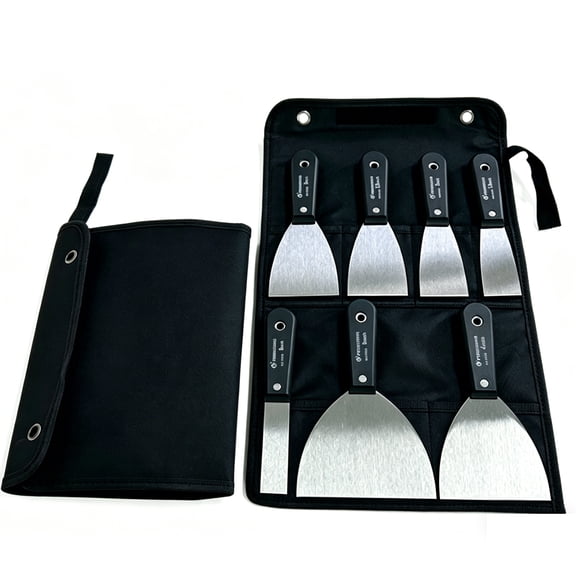 Audessy 7 Piece Putty Knife Set with Storage Bag, Drywall and Spackle Knife, Wall Scraper for Home DIY Tools - 1" 1.5" 2" 2.5" 3" 4" 5" Sizes