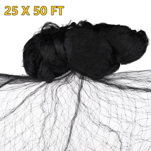 Audessy Bird Netting, 25 X 50 FT Black Anti Bird Netting for Poultry Aviary Game Pens Net Barrier Garden