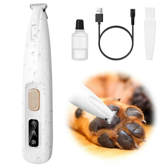 Audessy Electric Clipper for Dogs and Cats, Pet Hair Clipper with LED Light, Multifunctional Electric Pet Clipper Kit, for Grooming Pet Hair Around Paws, Eyes, Face and Rump
