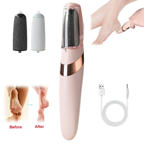 Electric Feet Callus Remover, Rechargeable Electric Foot File for Men & Women, Portable Foot Scrubber File Foot Care for Dead Skin, Pink