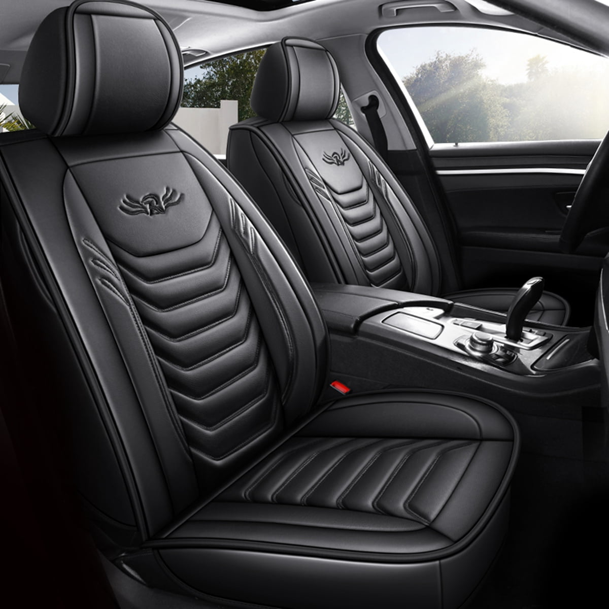 Audew 1 Piece Front Car Seat Cover PU Leather, Breathable and Soft Auto Seat Protector Universal Fit for Sedan SUV Pickup Van