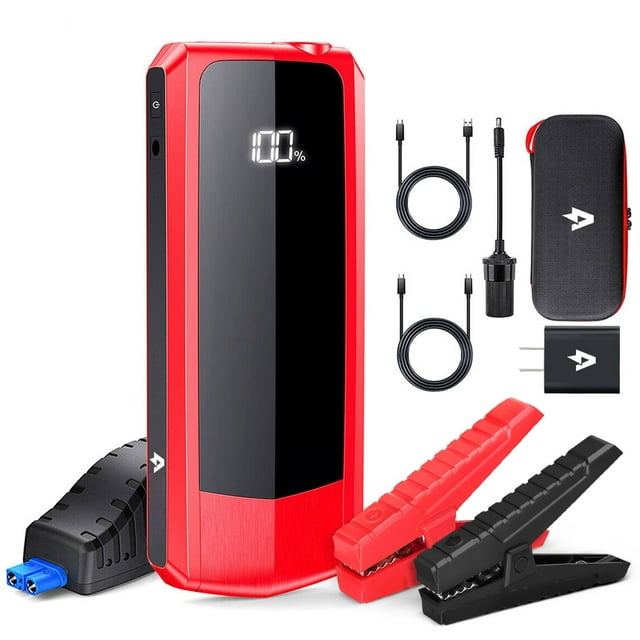 Audew (Andeman) Car Jump Starter, 2000A Peak 20000mAh Battery Jump Starter, Start Any Gas Engine or up to 8.5L Diesel Engine, 12V Car Jumper, Battery Booster Power Pack, Quick Charge 3.0 Ports, Red